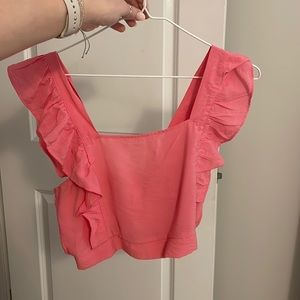 Favlux fashion ruffled pink top